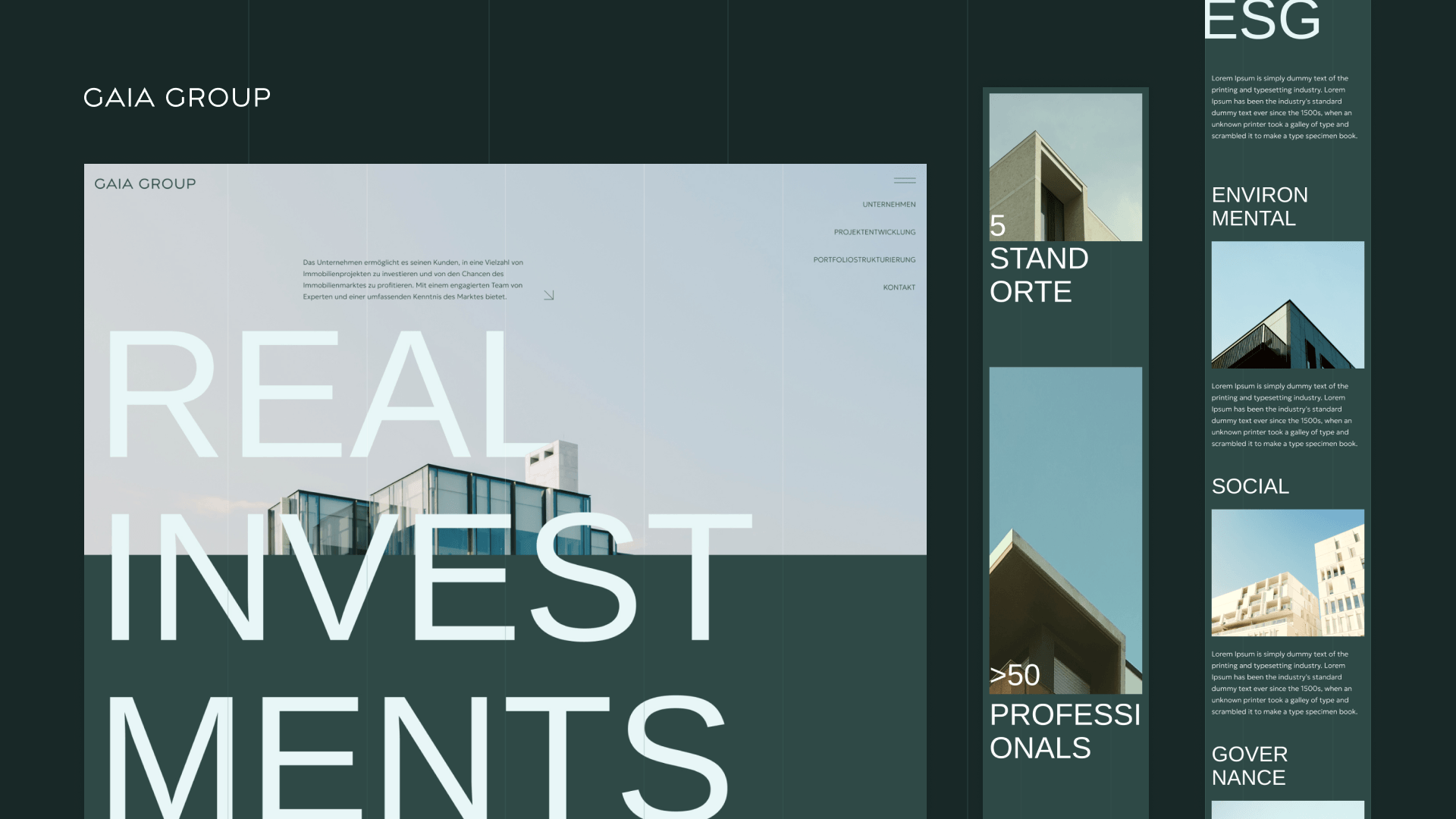 GAIA GROUP website design, branding, brand design, identity, graphic design, ui ux, real estate, design agency, web design